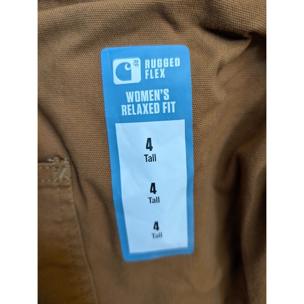 Carhartt Carpenter Pants Womens 4T Brown Canvas Rugged Flex Relaxed BN5113-W NWT - Picture 6 of 6